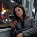 Evening. Woman in metro.